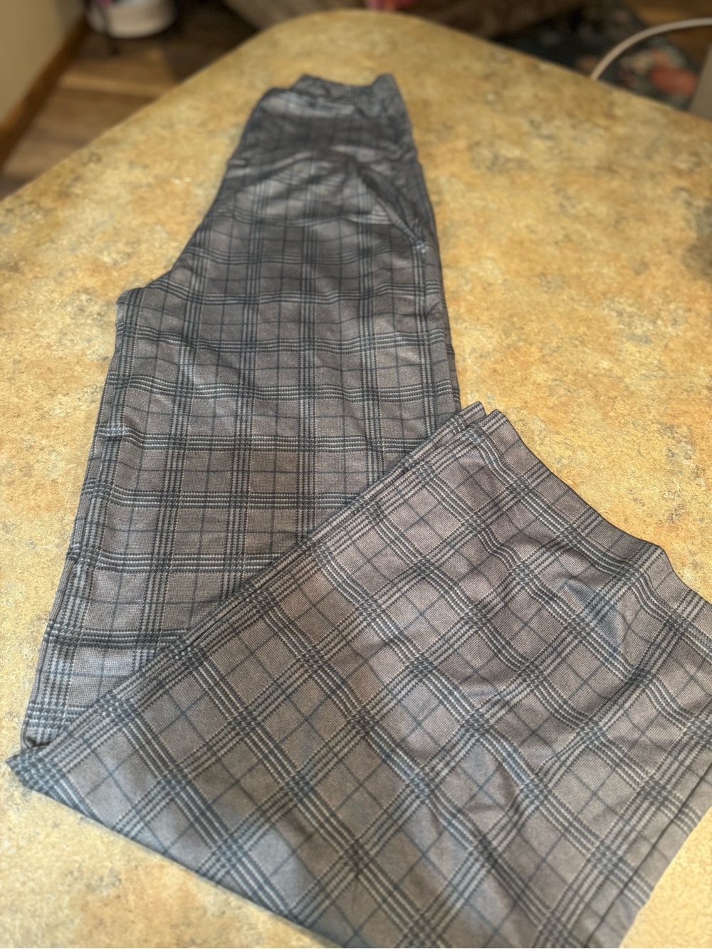 KiraGrace women’s  Plaid Dress Pants in Gray and Black